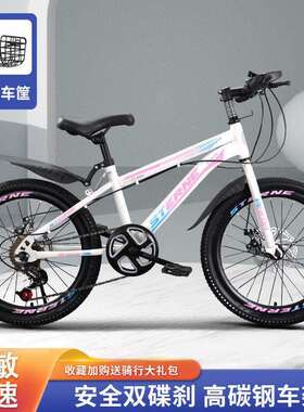 儿童自行车男孩6-8-2岁青少女年震60835学生单车减碟刹1变速山地