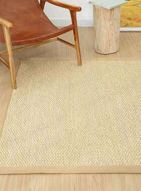 麻地毯XSJM-01客厅书房剑几垫卧室满铺亚麻手工茶草编麻榻榻黄米