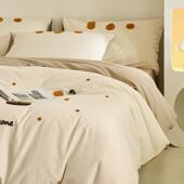 小GTG清新10SP0ro长绒棉磨毛床上四件套棉毛纯巾绣被床套全棉床单