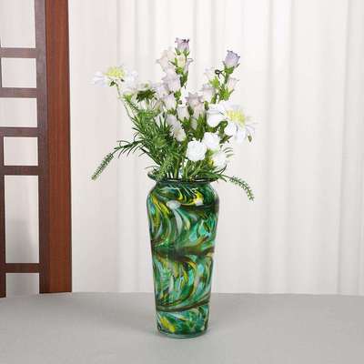 清森系新玻璃花瓶培YVL花装饰花器复古客厅餐水桌插花样板间插摆