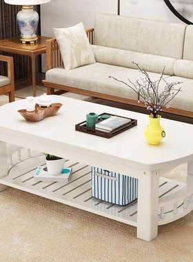 两层实木ZVO茶几家新用客厅简约阳台台小桌子型中式茶小户原木茶