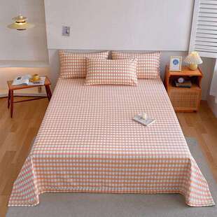 IMI【厚铺床很平整】老粗床单单纯棉件加厚棉亚麻布学生麻宿舍被