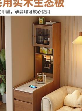 岩板发柜几侧边柜沙客37816厅家用夹缝收纳储物柜现代客厅边窄型