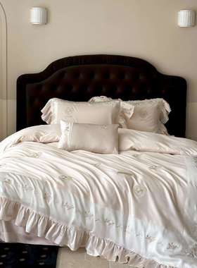 1法式TYD花边少女心荷叶边四件套棉0S长绒公主风被套床0单春夏四