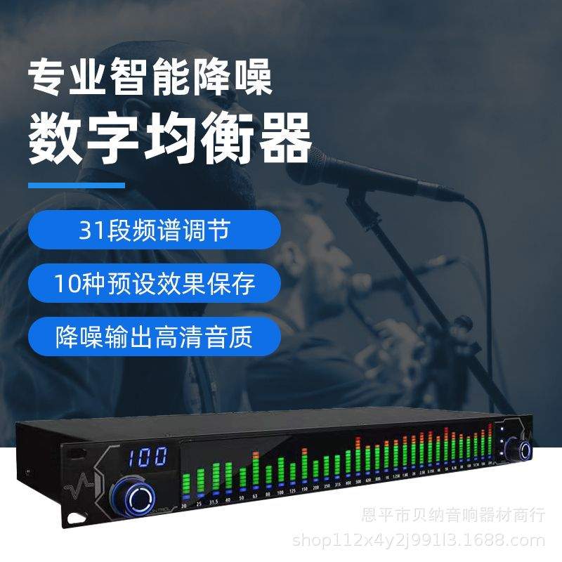 厂家直销专业31段数字均衡器专业降噪声门舞台演出音频处理频谱