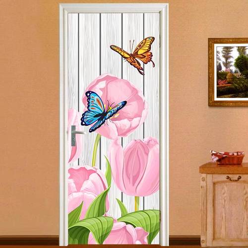 花与厅蝴蝶防贴画墙贴卧室客玻璃门水小清新壁饰A00030A003