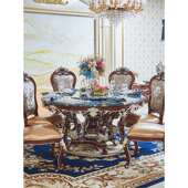 轻奢华餐高端实木家用大理石法式 欧式 桌2桌025新款 组复古椅合GWF