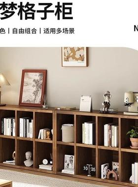 客厅地卧室实矮书收柜家用PRV儿童书木架靠墙纳格子柜落置物架储