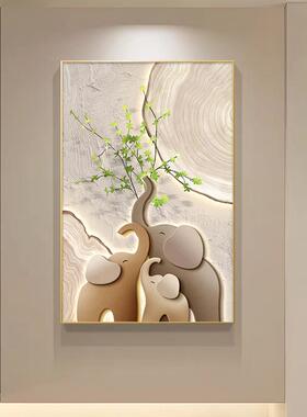 现禄代入户玄关装饰画客厅约招财福万59114象挂画简走廊过道奶油