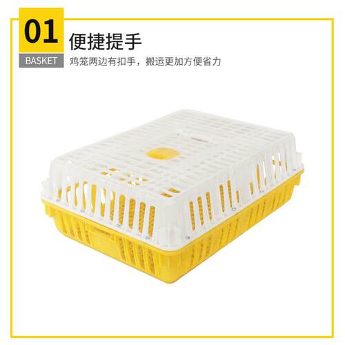 号鸡用大转筐家禽运输养笼鸡鸭鹅周转箱特厚塑料鸽兔家禽运输周殖