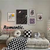 象复古线条孩客厅装 饰画小众艺932术民宿餐厅酒店挂画抽书女墙房画