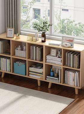 矮书架落书窄柜家用客厅置物易架卧室实S053木腿柜子储物柜地简格