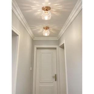 过道走廊灯214玄顶关入户花形玻花璃吸灯简约现代天花筒灯意朵创