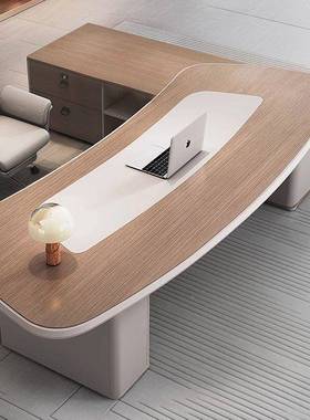 老板实桌木简约现代桌组合大班椅台总桌78372裁轻奢办新品