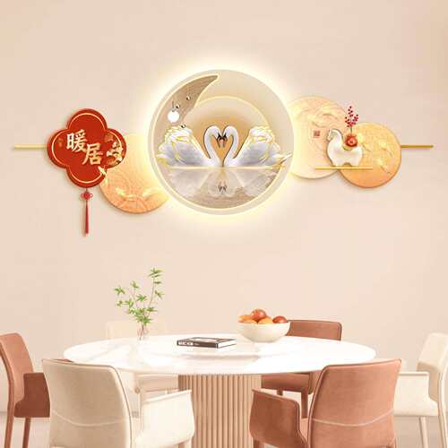 新流款发DK4-P福到我家餐厅装饰画中新式创意灯画带苏挂饰LED光挂