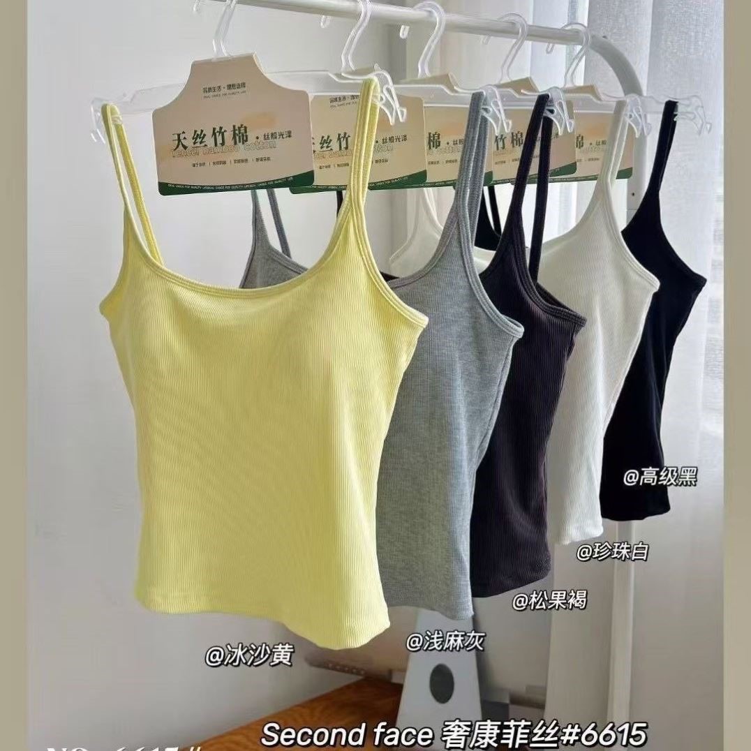 辣妹无袖吊带背心夏季内搭美背打底带胸垫短款上衣女外穿大码胖mm