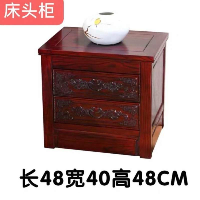 架子木床榆木双人床拔步床踏步床月洞床明清仿古婚床床头柜架子床