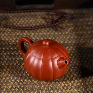 正宗手把壶筋纹泡茶壶西施壶 宜兴紫砂壶原矿大红袍纯手工家用中式