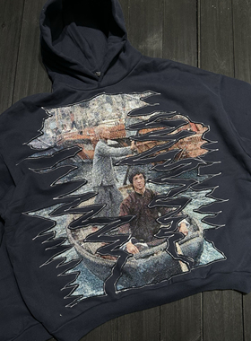 FAX NO. remake 李小龙 连帽卫衣 纯手工制作