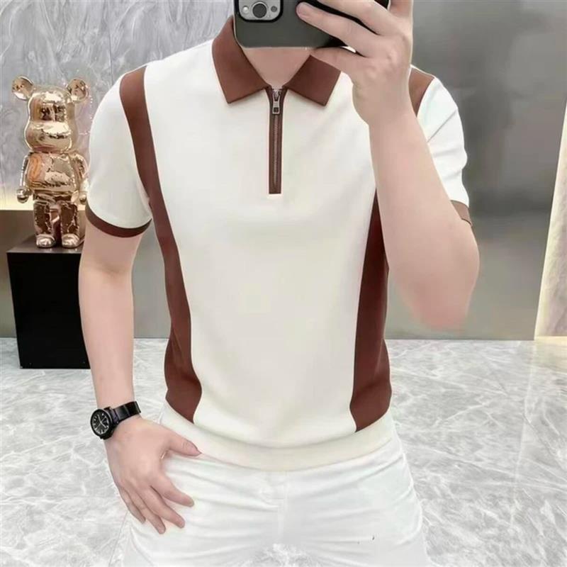 前后左右轻奢2夏季新款男士时尚休闲翻领短袖POLO衫商务潮流百搭
