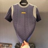 Cloud轻奢2号店设计师高级感定制时尚 T恤 圆领短袖 潮流半袖 男士