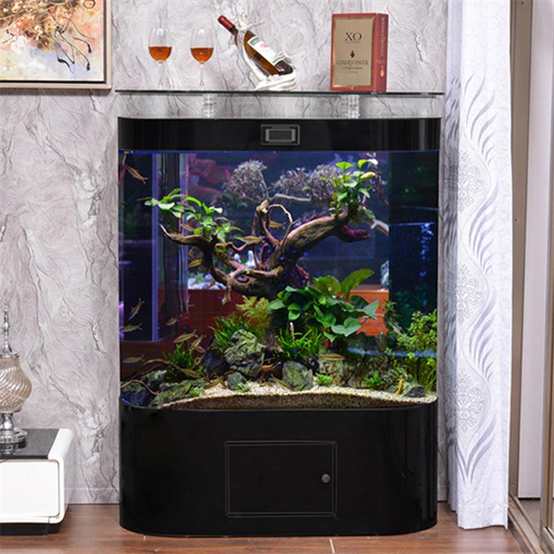 鱼缸水族箱家用客厅小型玻璃免换水生态造景大型底过滤金鱼乌龟缸