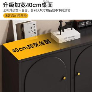 实木斗柜黑色家用卧室小型储物柜简约客厅五斗带抽屉收纳边柜薄款