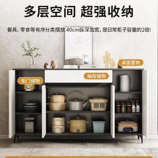 餐边柜靠墙一体现代简约收纳柜灰色家用客厅置物柜子储物柜茶水柜