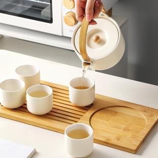 家用功夫茶壶陶瓷下午茶奶油风客厅茶盘喝茶泡茶礼品送礼 茶具套装