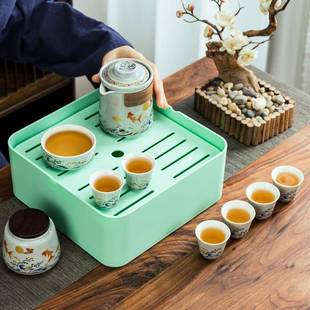 茶盘家用功夫茶具户外便携式 旅行茶具套装 泡茶壶陶瓷年庆礼品