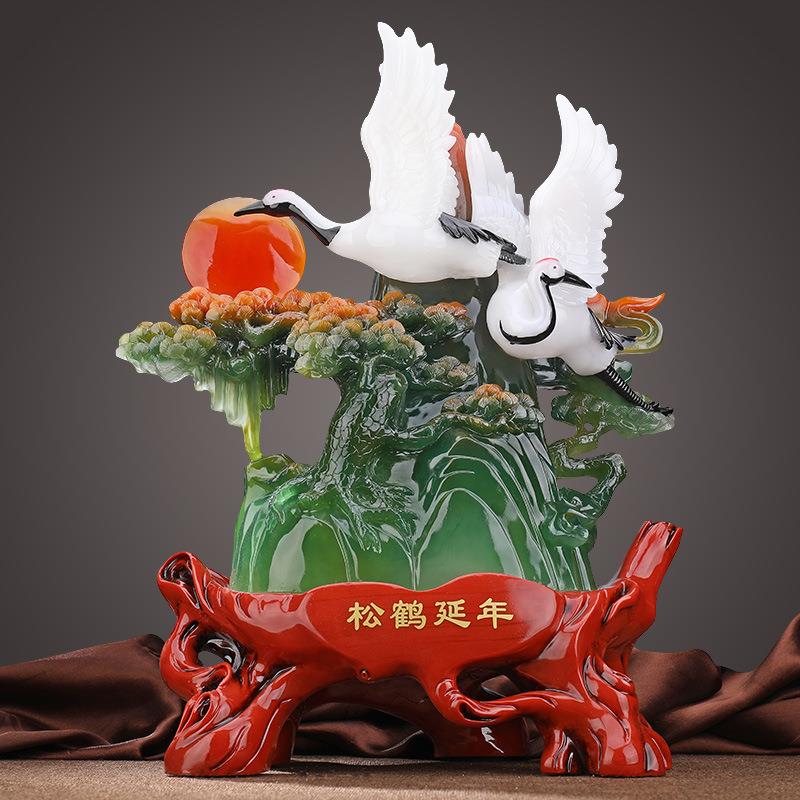 松鹤延年仙鹤摆件实用老年人过寿生日礼物送奶奶爷爷祝寿礼装饰品
