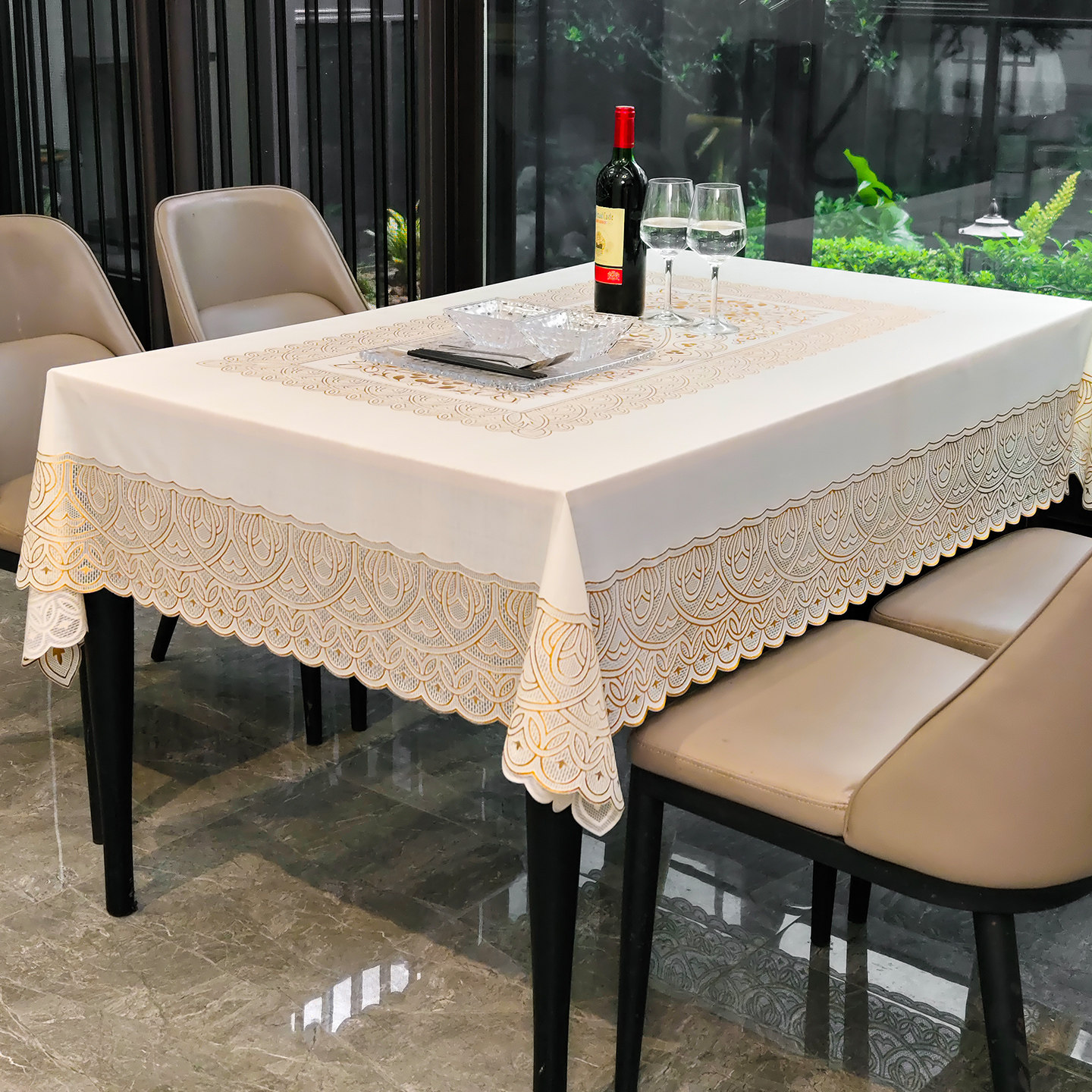 欧式pvc防水防油免洗桌布