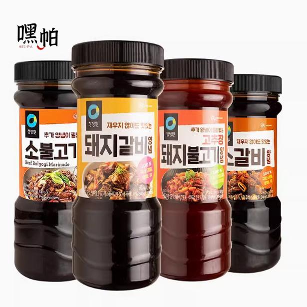 韩国进口烤牛肉酱840g清净园猪肉酱猪排酱牛排腌肉酱韩式烧烤酱料