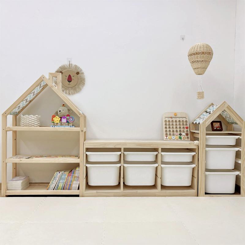儿童玩具收纳架蒙氏儿童房改造实木组合置物架幼儿园宝宝收纳柜