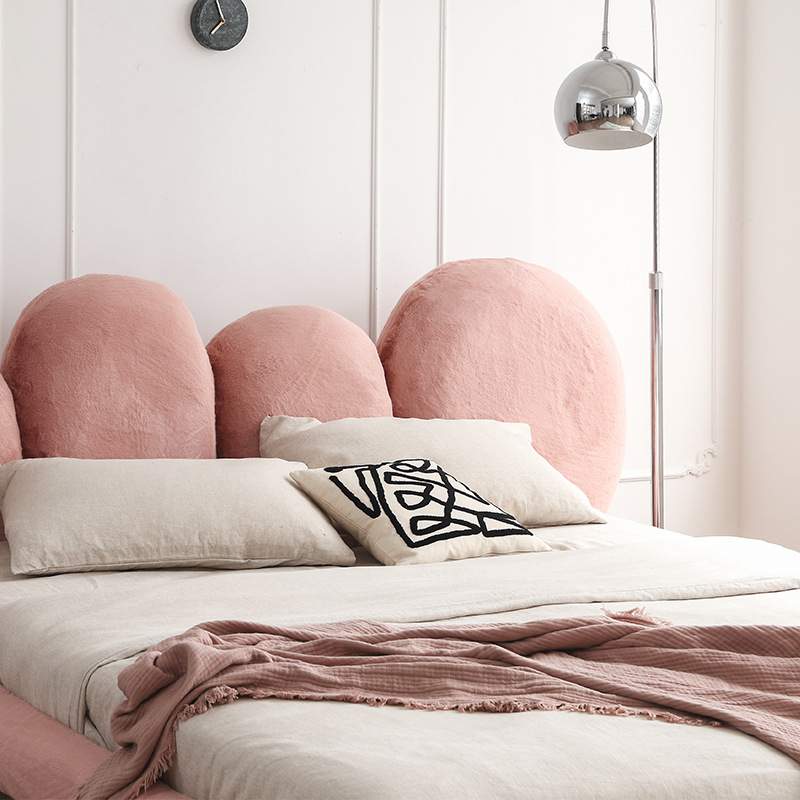 意式轻奢Cipria布艺床现代简约网红粉扑公主床小户型卧室花瓣床