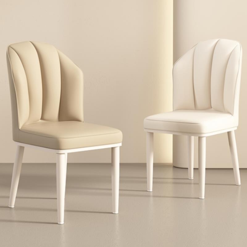 奶油风餐椅轻奢高级感极简现代简约设计师款网红化妆家用靠背椅子