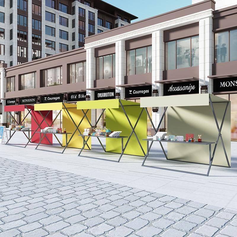 网红铁艺集市摊位架花车活动棚可折叠可移动创意摆摊夜市促销展示