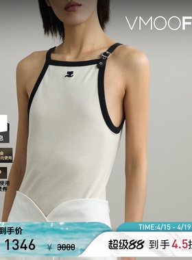 COURREGES 春季女贴花棉质吊带背心