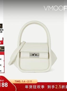 【新年礼物】Gu_De女白色时髦低调皮革手提包