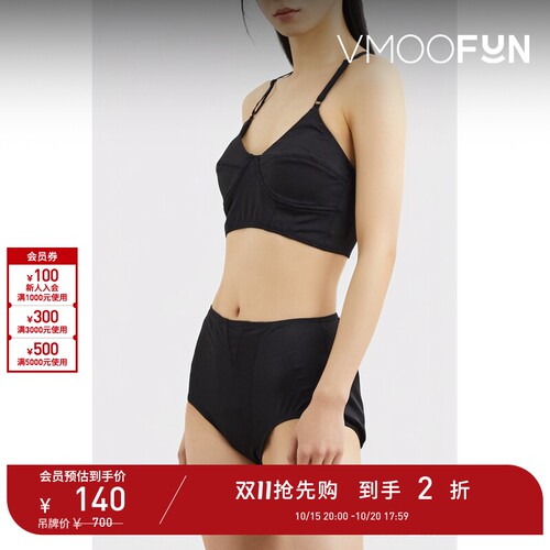 【D11抢先购】Norma Kamali 春夏女弹力平纹布比基尼上装