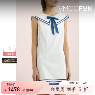 LUCIA春夏女士蝴蝶结饰棉质府绸迷你连衣裙 CIAO