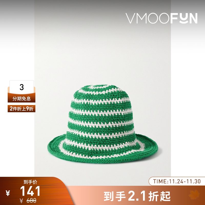 【折扣】Faithfull The Brand 女条纹钩编渔夫帽