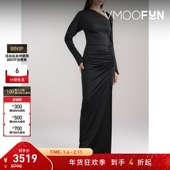 折扣 Victoria Beckham 女缩褶弹力平纹布超长长袖 连衣裙