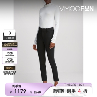 休闲裤 VINCE 早春女黑色平纹布锥形九分裤