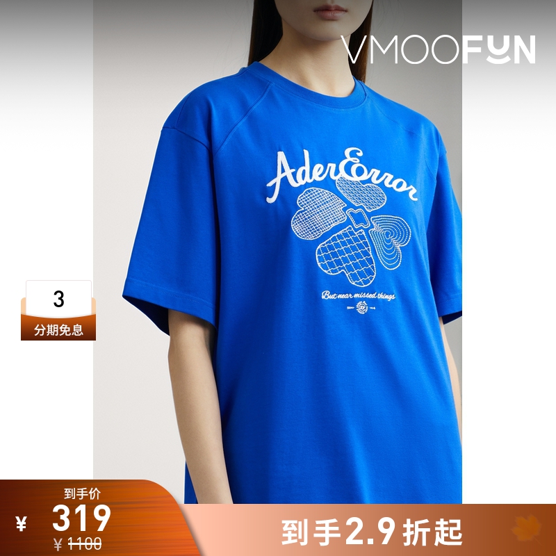 【折扣】Ader Error女士品牌标志刺绣棉质混纺T恤