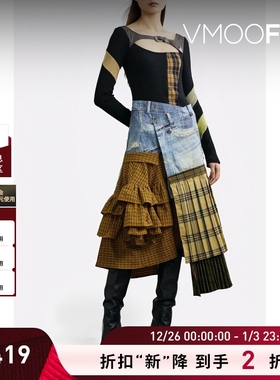 【折扣】Andersson Bell女士解构牛仔布拼接长袖棉质连衣裙