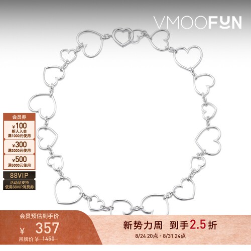 【礼物】NUMBERING 早秋女银色心形链环项链