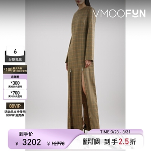 【季末折扣】NINA RICCI 秋冬女千鸟格羊毛连衣裙