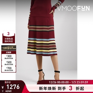 Bonner Wales 早春女美拉德条纹罗纹针织中长半身裙 折扣