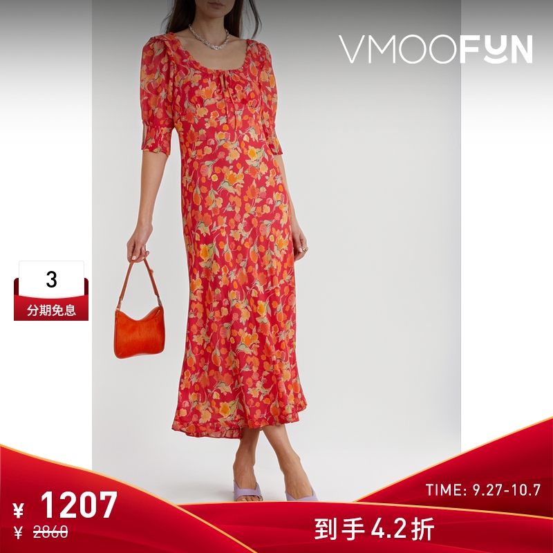 【折扣】Rixo 早春女多巴胺印花法式连衣裙